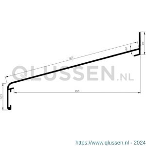 AluArt waterslagprofiel Roundline 15 graden 165/155 mm L 6000 mm aluminium brute AL060416