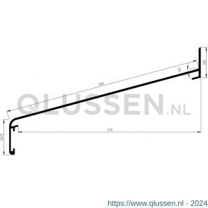 AluArt waterslagprofiel Roundline 15 graden 180/170 mm L 6000 mm aluminium brute AL060418