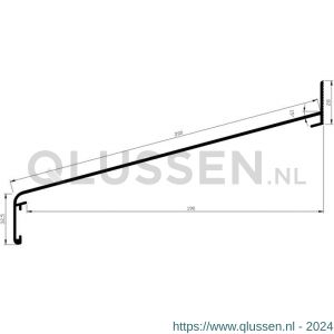 AluArt waterslagprofiel Roundline 15 graden 200/190 mm L 6000 mm aluminium brute AL060420