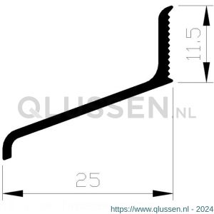 AluArt lekdorpel 25 mm L 5000 mm aluminium brute AL060525