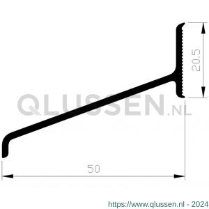 AluArt lekdorpel 50 mm L 5000 mm aluminium brute AL060550