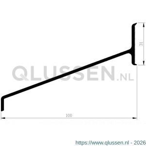 AluArt lekdorpel 100 mm L 5000 mm aluminium brute AL060600