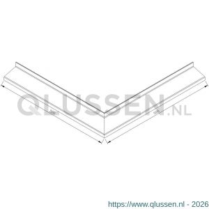 AluArt waterslagprofiel hoekstuk 90 graden uitwendige hoek 60 mm 500x500 mm voor AL060215 aluminium brute AL061215