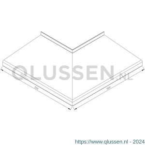 AluArt waterslagprofiel hoekstuk 90 graden uitwendig 500x500 mm voor Roundline 275/5 aluminium brute AL061275