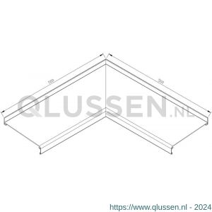 AluArt waterslagprofiel hoekstuk 90 graden inwendig 500x500 mm voor Roundline 180/5 aluminium brute AL062185