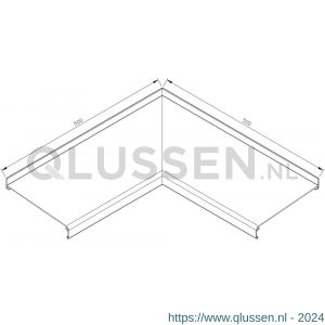 AluArt waterslagprofiel hoekstuk 90 graden inwendig 500x500 mm voor Roundline 200/5 aluminium brute AL062200