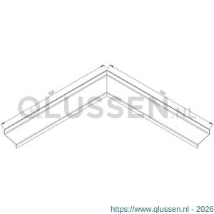 AluArt waterslagprofiel hoekstuk 90 graden inwendige hoek 60 mm 500x500 mm voor AL060215 aluminium brute AL062215