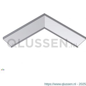 AluArt waterslagprofiel hoekstuk 90 graden inwendige hoek 100 mm 500x500 mm voor AL060228 aluminium brute AL062228