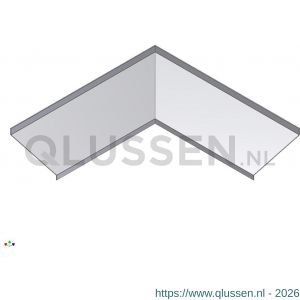 AluArt waterslagprofiel hoekstuk 90 graden inwendige hoek 160 mm 500x500 mm voor AL060247 aluminium brute AL062247