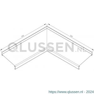 AluArt waterslagprofiel hoekstuk 90 graden inwendig 500x500 mm voor Roundline 150/15 aluminium brute AL062415