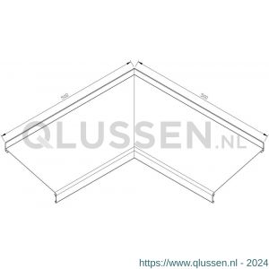 AluArt waterslagprofiel hoekstuk 90 graden inwendig 500x500 mm voor Roundline 200/15 aluminium brute AL062420