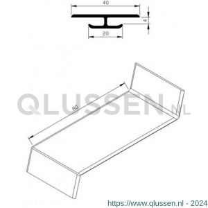 AluArt waterslagprofiel koppelstuk voor waterslag 80 mm aluminium brute AL063080