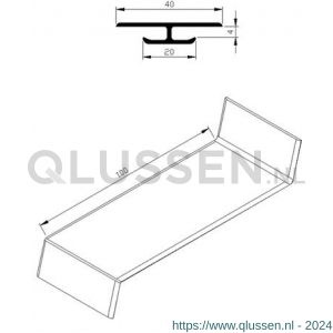 AluArt waterslagprofiel koppelstuk voor waterslag 100 mm aluminium brute AL063100