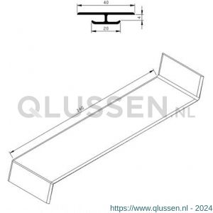 AluArt waterslagprofiel koppelstuk voor waterslag 140 mm aluminium brute AL063140