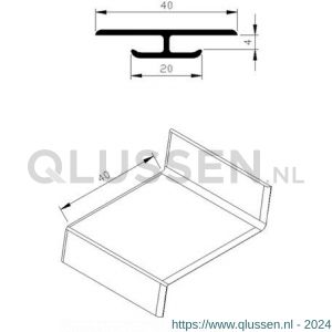 AluArt waterslagprofiel koppelstuk voor waterslag 40 mm aluminium brute AL063236