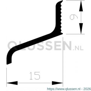 AluArt lekdorpel 15x8 mm I40 L 5000 mm aluminium brute AL063238