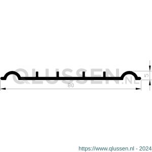 AluArt waterslagprofiel koppelplaatje voor Roundline 50/15 aluminium brute AL063405