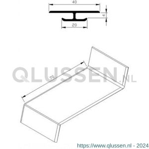 AluArt waterslagprofiel koppelstuk voor waterslag 70 mm aluminium brute AL063610