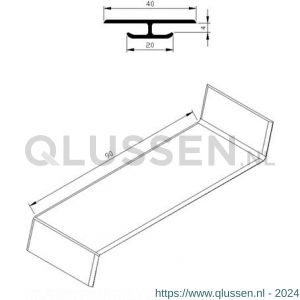 AluArt waterslagprofiel koppelstuk voor waterslag 90 mm aluminium brute AL063611