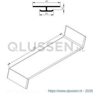 AluArt waterslagprofiel koppelstuk voor waterslag 110 mm aluminium brute AL063612