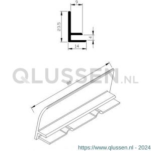 AluArt waterslagprofiel stel kopschotjes links en rechts profiel 80 mm aluminium brute AL067080