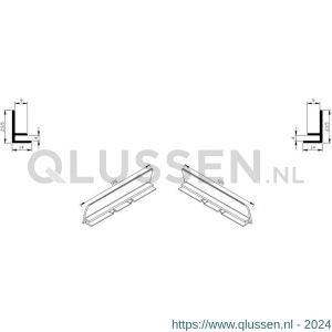 AluArt waterslagprofiel stel kopschotjes links en rechts profiel 120 mm aluminium brute AL067120