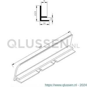 AluArt waterslagprofiel stel kopschotjes links en rechts profiel 120 mm aluminium brute AL067120