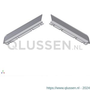 AluArt waterslagprofiel stel kopschotjes links en rechts profiel 140 mm aluminium brute AL067140