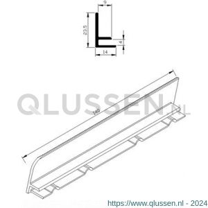 AluArt waterslagprofiel stel kopschotjes links en rechts profiel 140 mm aluminium brute AL067140