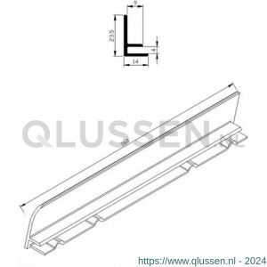 AluArt waterslagprofiel stel kopschotjes links en rechts profiel 160 mm aluminium brute AL067160