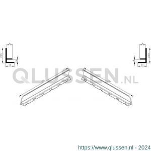 AluArt waterslagprofiel stel kopschotjes links en rechts profiel 180 mm aluminium brute AL067180