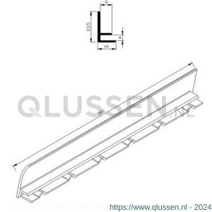 AluArt waterslagprofiel stel kopschotjes links en rechts profiel 180 mm aluminium brute AL067180