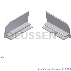 AluArt waterslagprofiel stel kopschotjes links en rechts profiel 50 mm aluminium brute AL067214