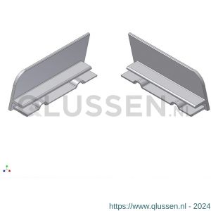 AluArt waterslagprofiel stel kopschotjes links en rechts profiel 60 mm aluminium brute AL067215