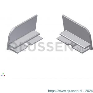 AluArt waterslagprofiel stel kopschotjes links en rechts profiel 40 mm aluminium brute AL067236