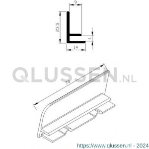 AluArt waterslagprofiel stel kopschotjes links en rechts profiel 70 mm aluminium brute AL067610