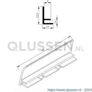 AluArt waterslagprofiel stel kopschotjes links en rechts profiel 90 mm aluminium brute AL067611