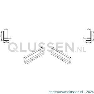 AluArt waterslagprofiel stel kopschotjes links en rechts profiel 110 mm aluminium brute AL067612