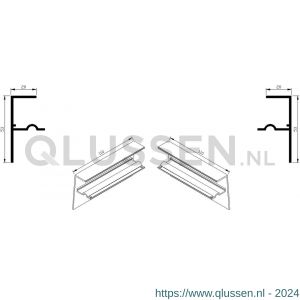 AluArt waterslagprofiel kopschotjes stel met stucrand op-neer Roundline 110/5 aluminium brute AL069051