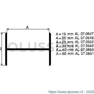 AluArt H-profiel 40 mm L 6000 mm aluminium brute AL070650