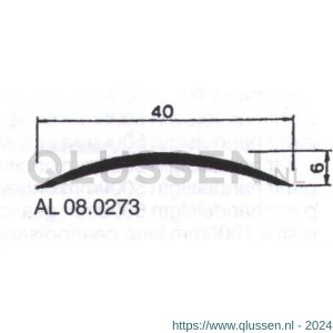 AluArt afdekprofiel 40x6 mm L 6000 mm aluminium brute AL086273