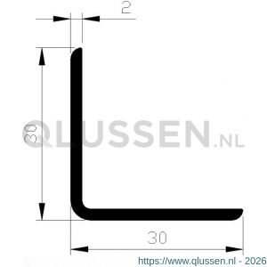 AluArt hoekbeschermer 30x30x2 mm L 5000 mm aluminium brute AL082530