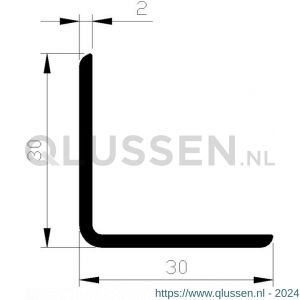 AluArt hoekbeschermer 30x30x2 mm VOM1 L 5000 mm aluminium geanodiseerd AL083530