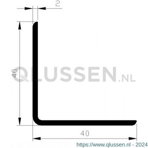 AluArt hoekbeschermer 40x40x2 mm L 3000 mm per 2 stuks aluminium brute AL088540