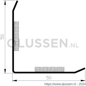 AluArt RVS hoekbeschermer zelfklevend 50x50x1 mm L 3000 mm RVS T304 geslepen AL088650