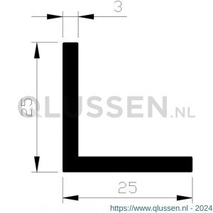 AluArt hoekprofiel 25x25x3 mm L 5000 mm aluminium onbewerkt AL093116