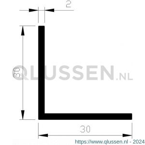 AluArt hoekprofiel 30x30x2 mm L 5000 mm aluminium onbewerkt AL093122