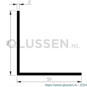 AluArt hoekprofiel 50x50x2 mm L 5000 mm aluminium onbewerkt AL093149