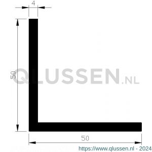 AluArt hoekprofiel 50x50x4 mm L 5000 mm aluminium onbewerkt AL093151