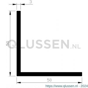 AluArt hoekprofiel 50x50x3 mm L 5000 mm aluminium onbewerkt AL093153